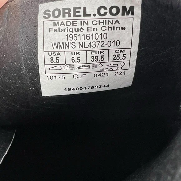 Sorel Joan of Arctic Wedge III Zip Leather Waterproof Boots Black Size 8.5 - Picture 16 of 16